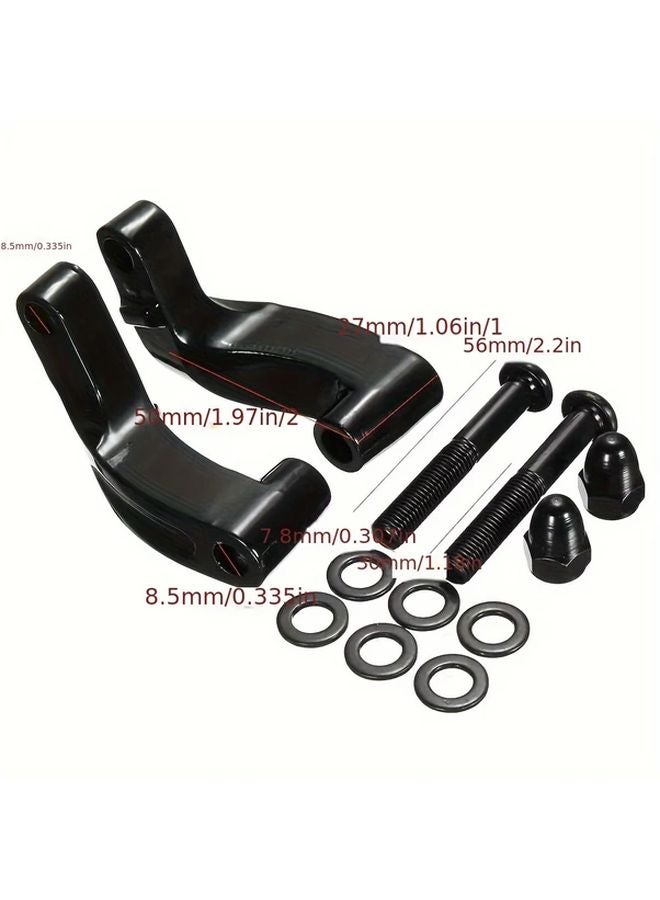 Chrome Motorcycle Mirror Mount Adapter Kit For Harley Davidson 2006 2017 Heritage Super Glide - Image 2